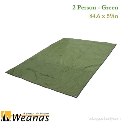 WEANAS 2 Person Outdoor Thickened Oxford Fabric Camping Shelter Tent Tarp Canopy Cover Tent Groundsheet Blanket Mat (Green 2 Person)